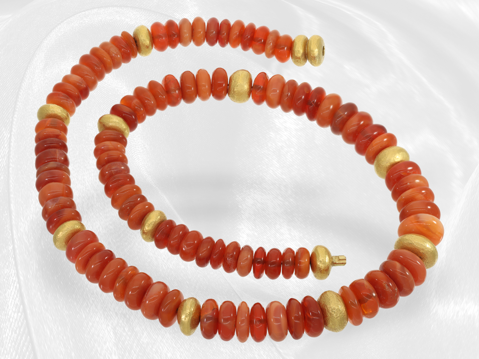 Very valuable necklace made of beautiful Mexican fire opal, like new - Image 6 of 6