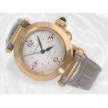 Armbanduhr: luxuriöse Cartier Pasha Automatic Ref. 4326, 18K Gold mit Box und Papieren aus 2021