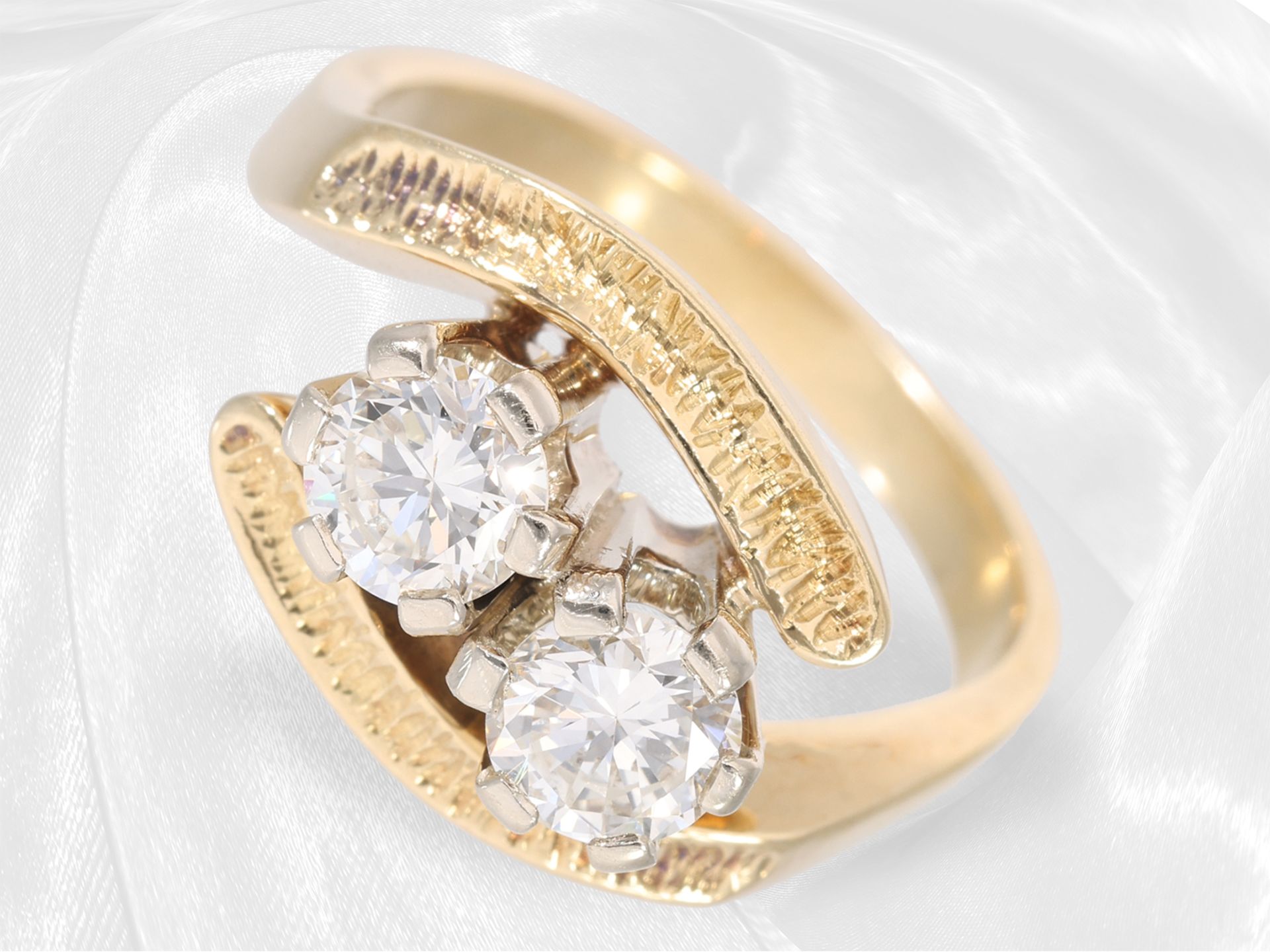 Vintage goldsmith's ring, approx. 0.9ct brilliant-cut diamonds