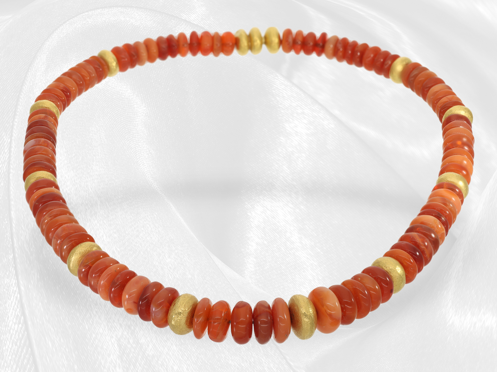 Very valuable necklace made of beautiful Mexican fire opal, like new - Image 4 of 6