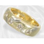 Ring: Solide gefertigter Brillant-Goldschmiedering, 18K Gold