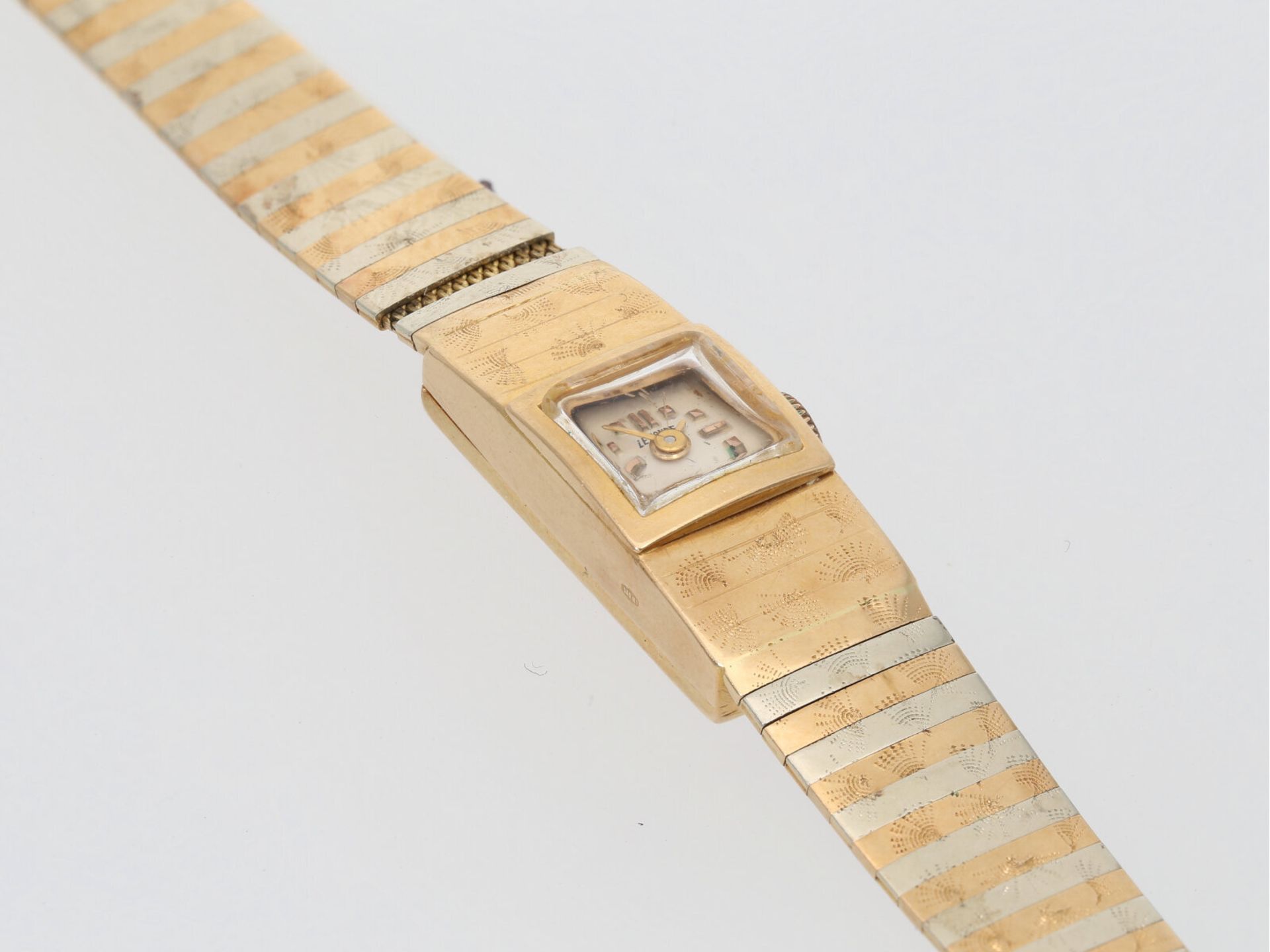 Armbanduhr: goldene vintage Bicolor-Damenuhr "Le Monde" - Image 3 of 6