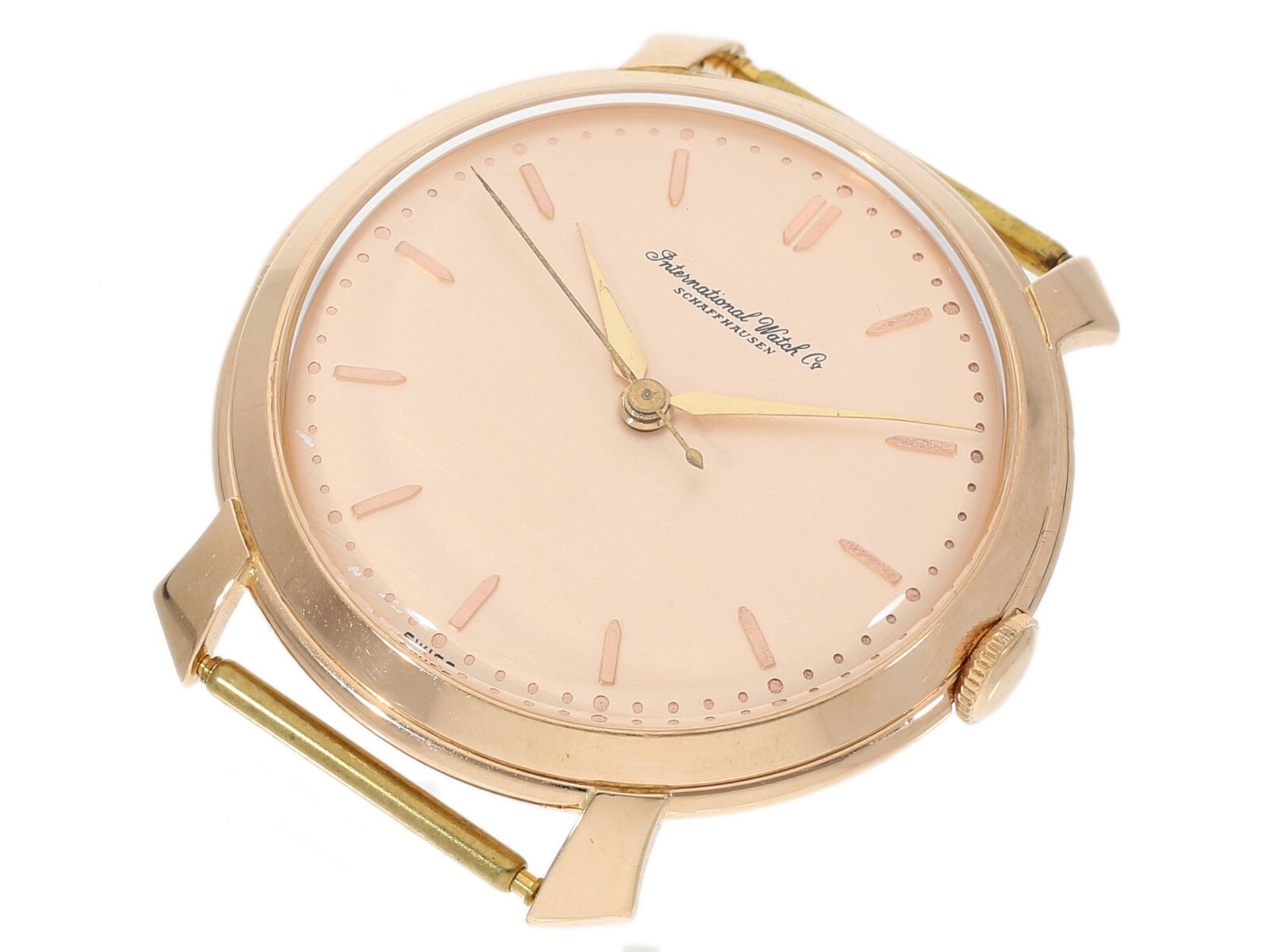 Armbanduhr: Besonders große vintage 18K "Pink Gold"Herrenuhr, IWC Schaffhausen, aus 1962 - Image 2 of 4