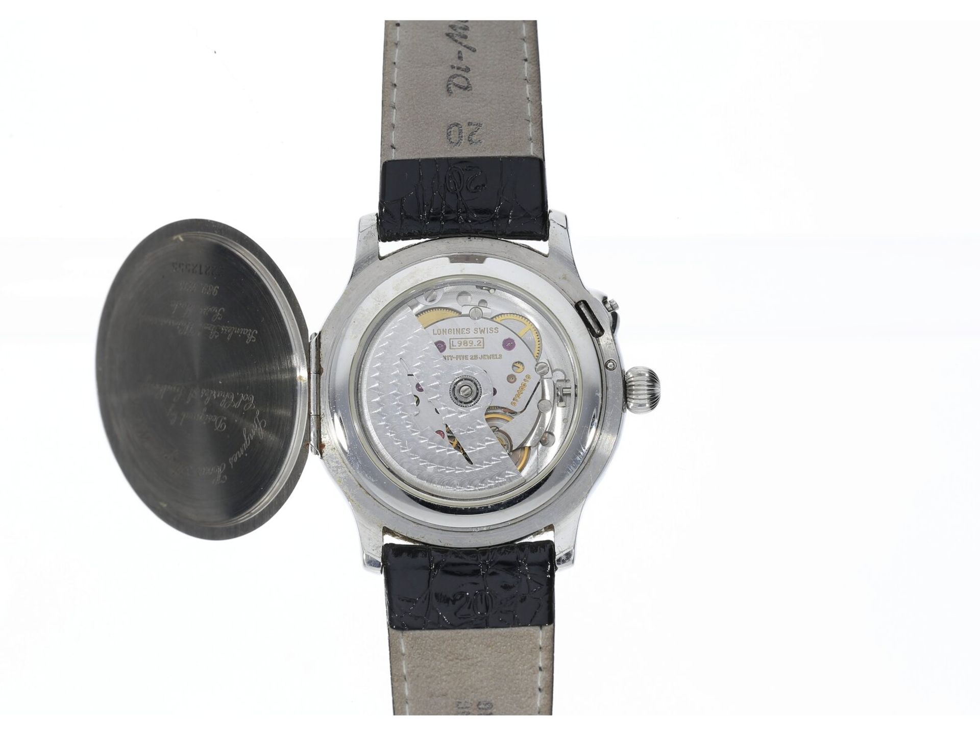 Armbanduhr: Longines Lindbergh Hour Angle 38mm, Edelstahl mit Box und Papieren - Bild 3 aus 4