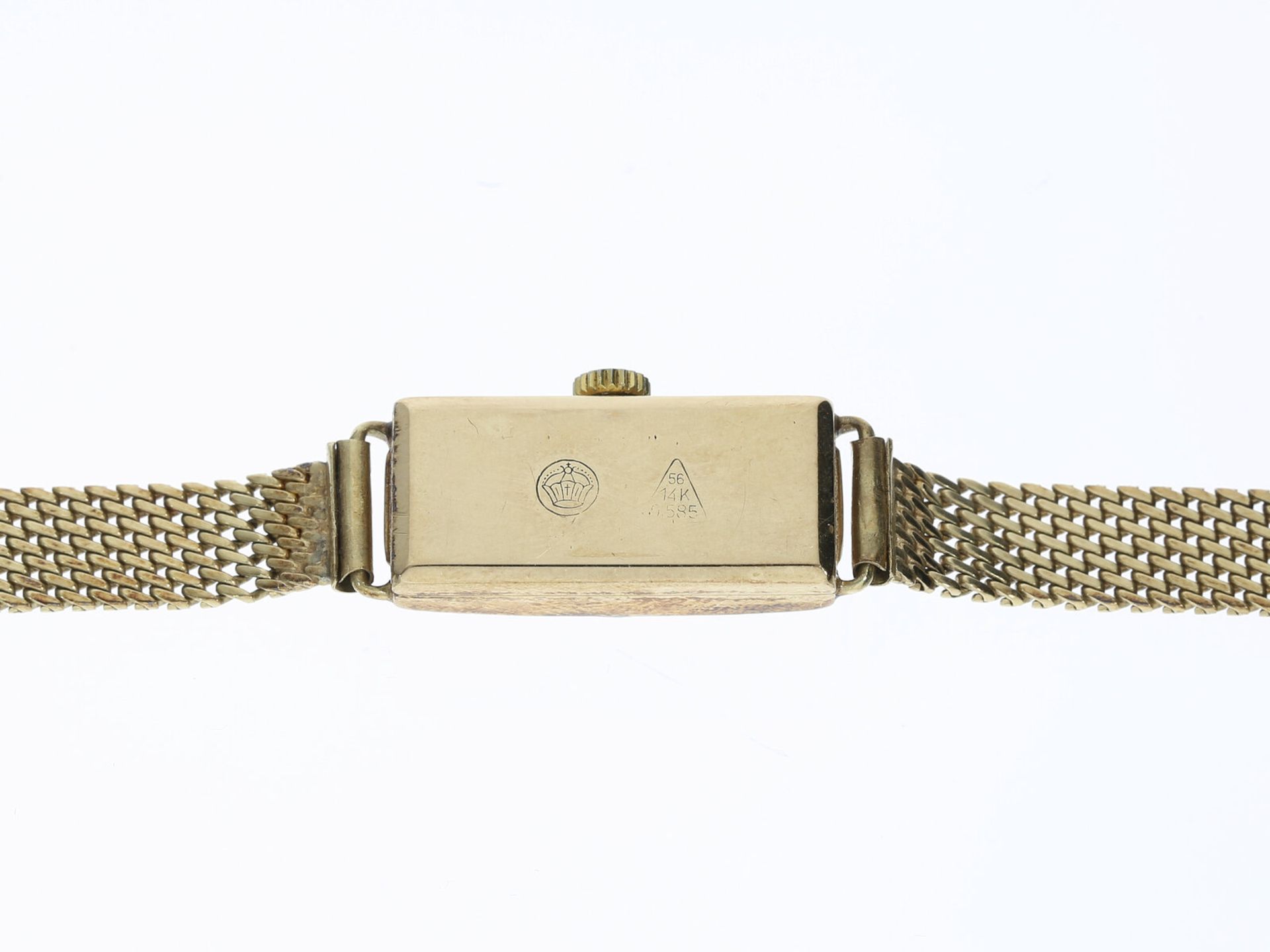 Armbanduhr: Goldene vintage Damenuhr der Marke Weiss, 14K Gold - Image 3 of 3