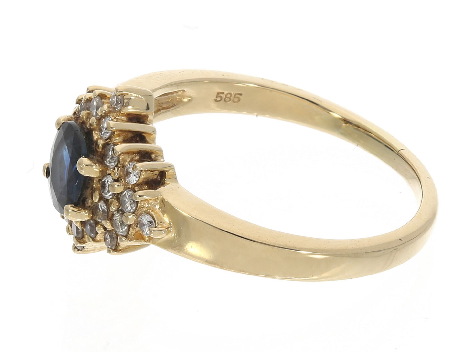 Ring: Vintage Saphir/Brillant-Blütenring - Image 2 of 2