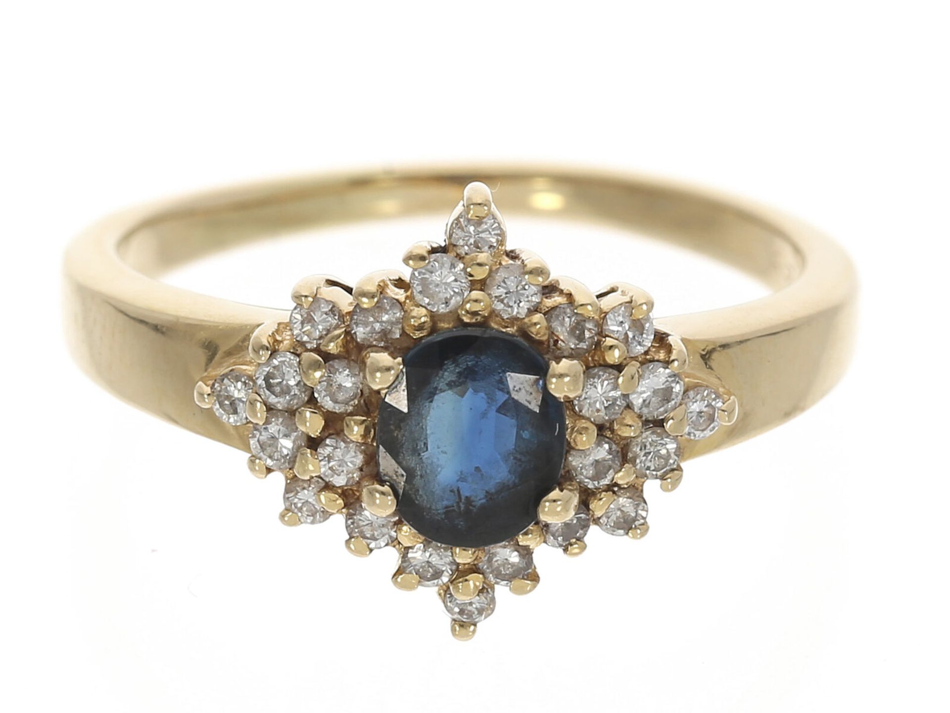 Ring: Vintage Saphir/Brillant-Blütenring