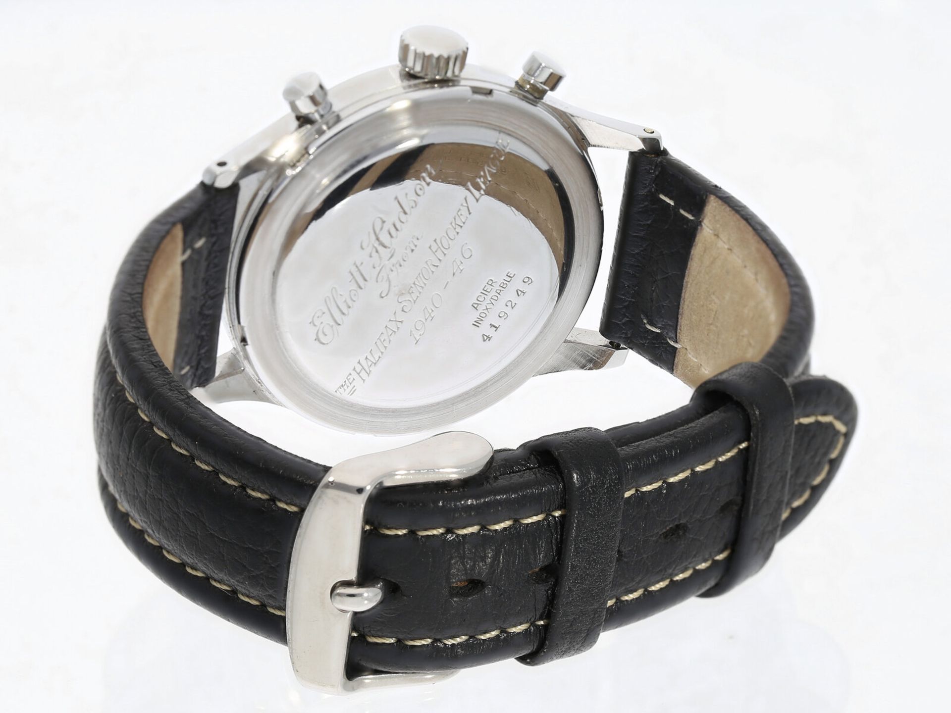 Armbanduhr: Seltener vintage "oversize" Chronograph, signiert Rotary, ca. 1945 - Image 3 of 3