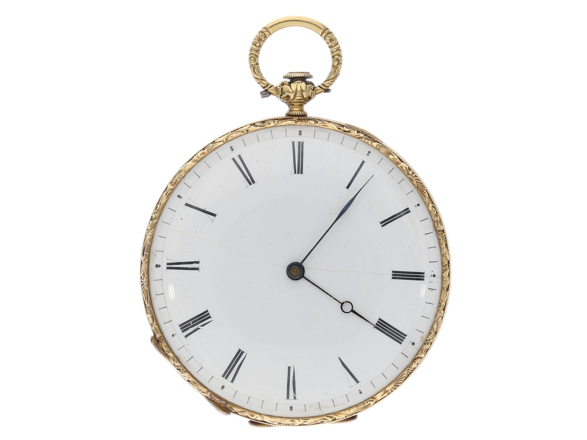 Goldene Taschenuhr sehr feiner Qualität, Sandoz & Fils No.54075, ca. 1840 - Bild 2 aus 4