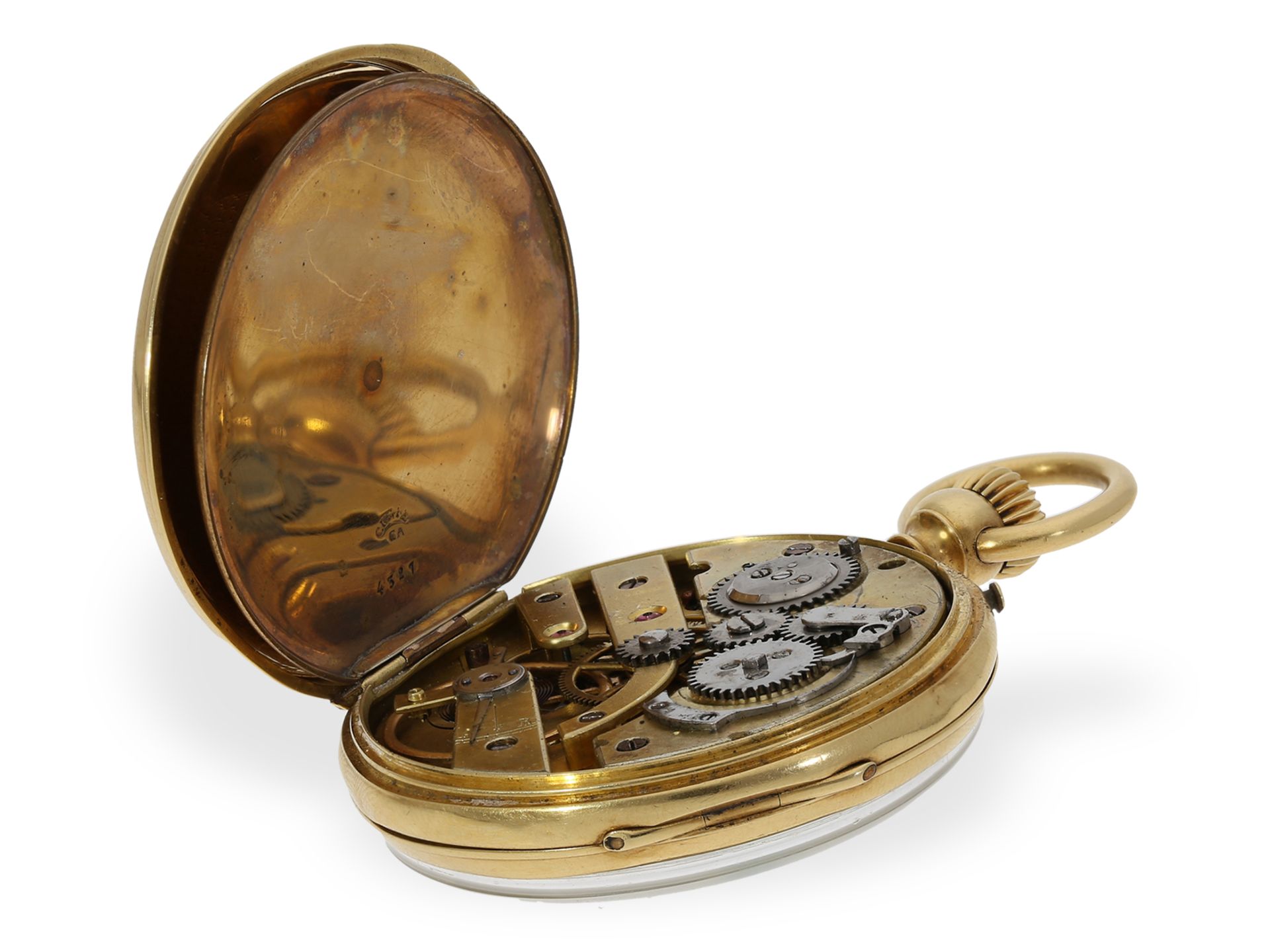 Technically interesting pocket watch with very early crown winding patent, ca. 1850 - Image 4 of 7