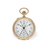 Taschenuhr: komplizierter Chronograph mit Schleppzeiger und Zähler, Guinand Locle, um 1890