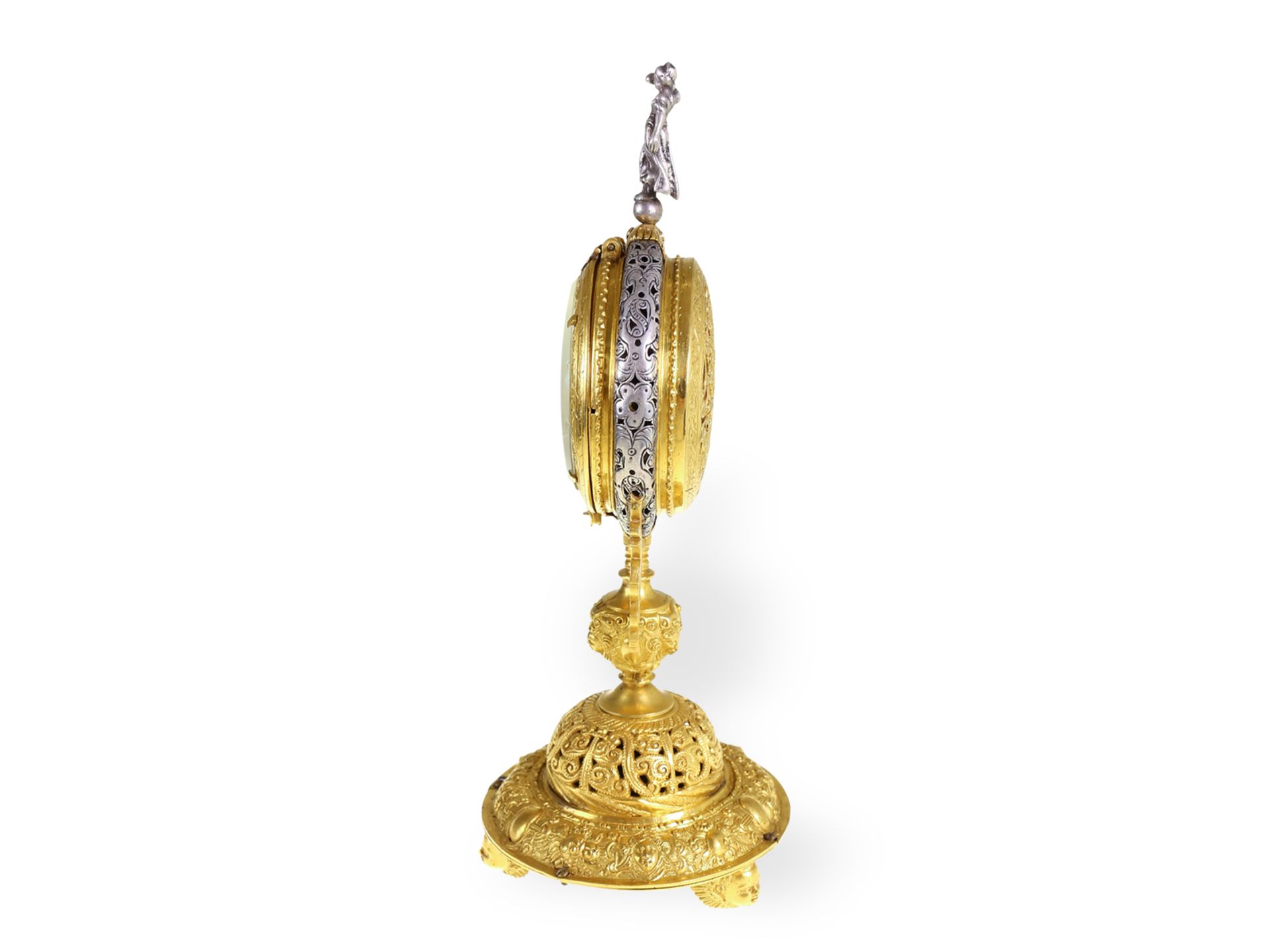 Table clock: important Renaissance monstrance clock with striking mechanism and alarm, maker's mark  - Image 6 of 7