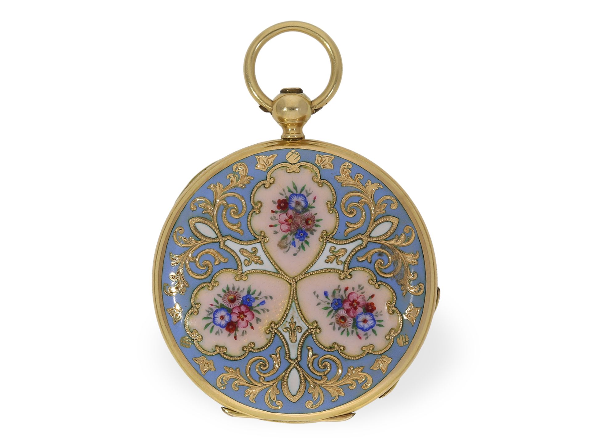 Pocket watch: top-quality gold/enamel hunting case watch, Henry Capt Geneve, ca. 1830 - Image 2 of 10