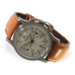 Armbanduhr: seltener, früher Heuer Chronograph mit ovalen Drückern, 40er-Jahre