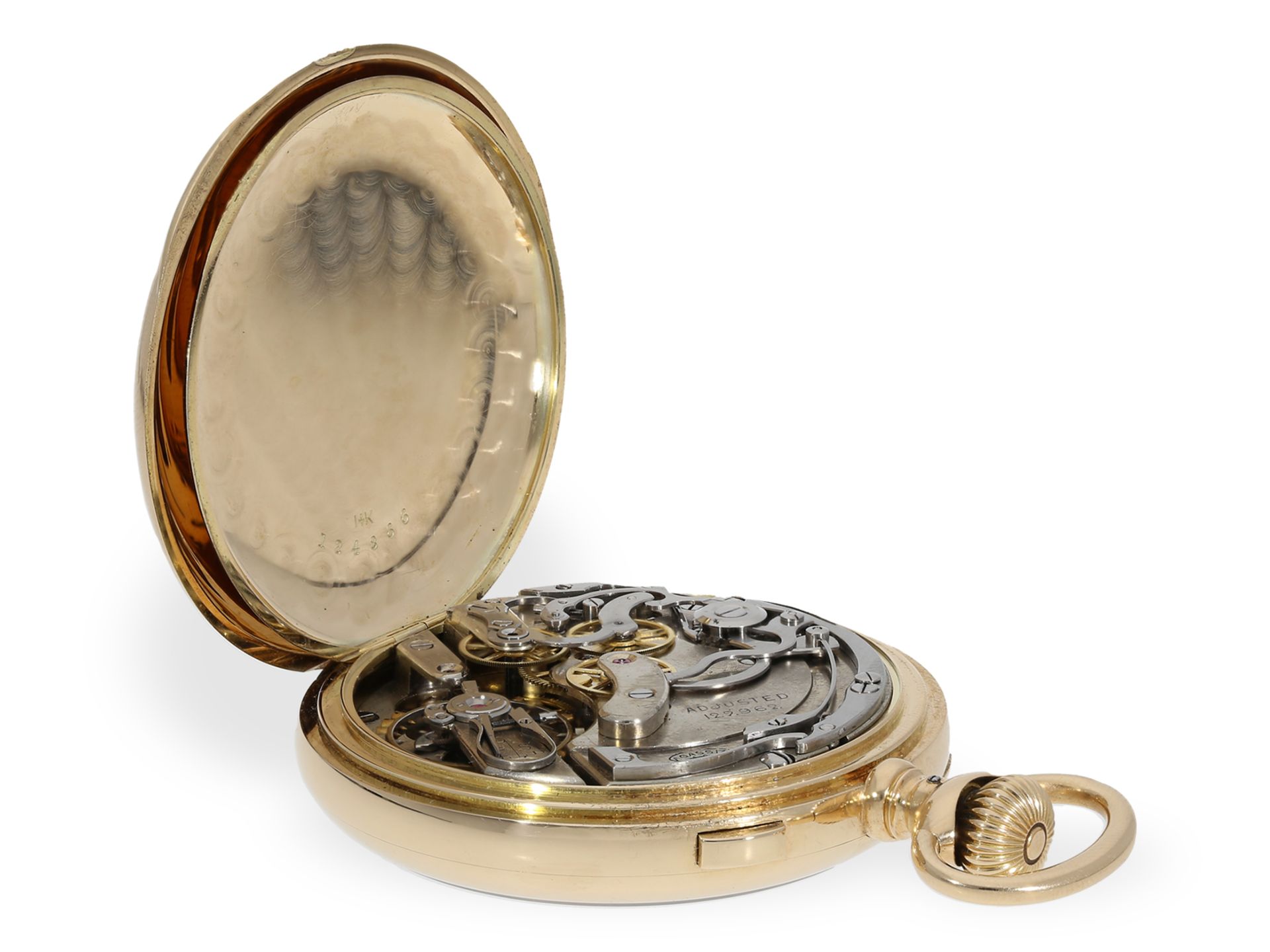 Pocket watch: quality chronograph rattrapante in very beautiful condition, Agassiz ca. 1910 - Image 4 of 5