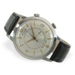 Armbanduhr: schöne Jaeger-LeCoultre Memovox "Jumbo" in Stahl, ca. 1960er-Jahre
