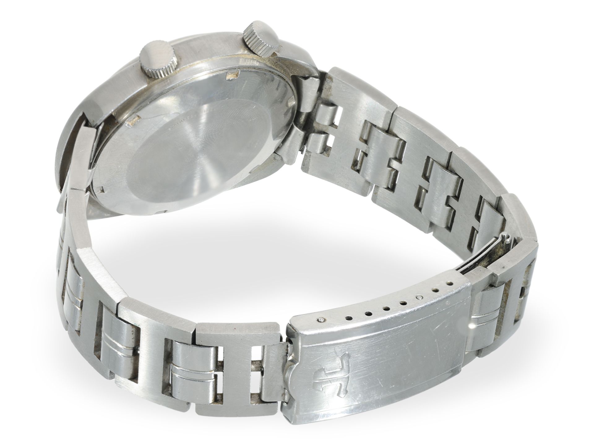 Armbanduhr: Jaeger-LeCoultre Memovox Jumbo/ HPG Automatic mit Datum, REF. 9508, Stahl, ca. 1970 - Bild 5 aus 5