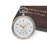 Große A. Lange & Söhne Taschenuhr mit Originalbox, Originalpapieren und Stammbuchauszug, 1903