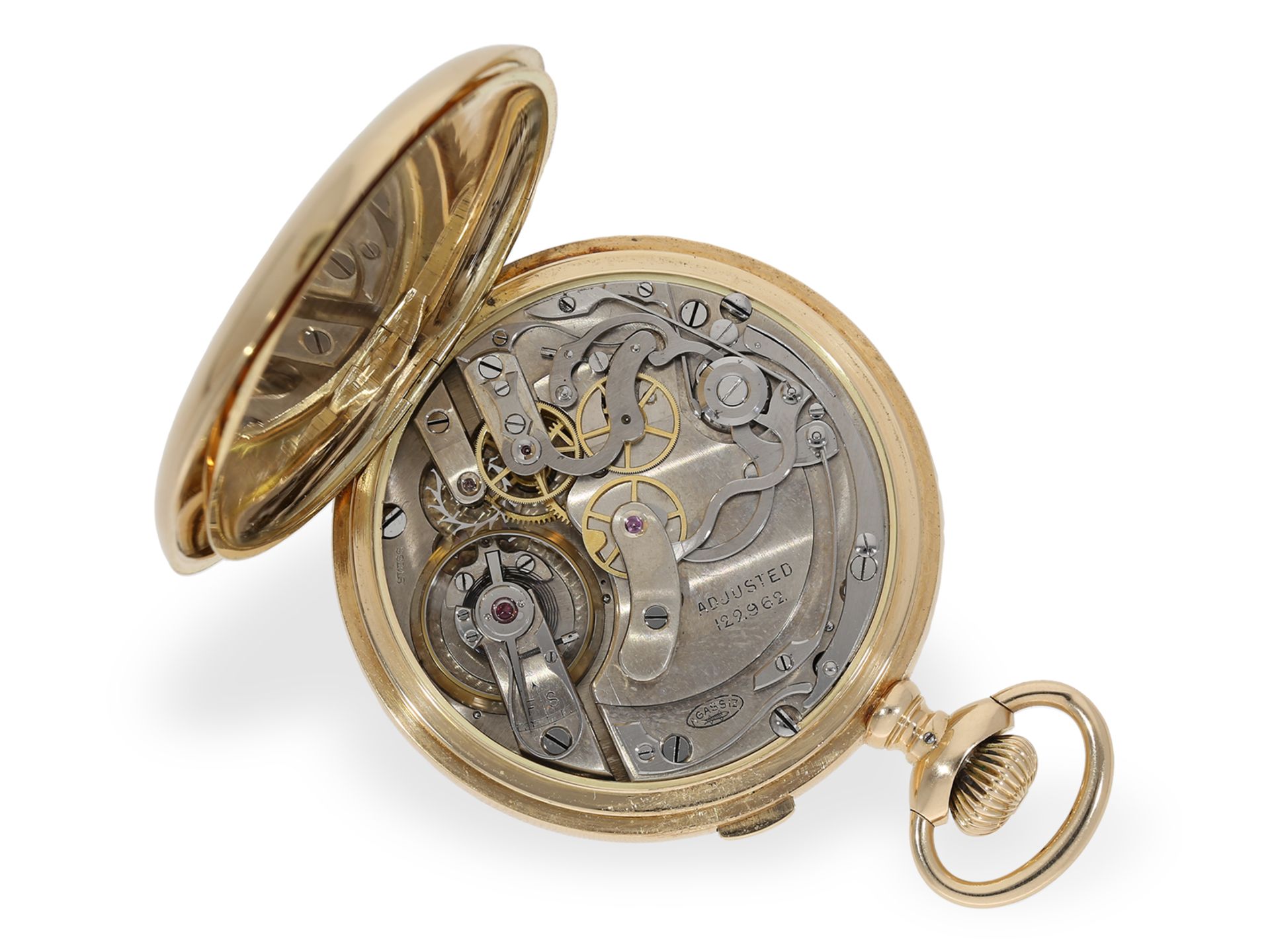 Pocket watch: quality chronograph rattrapante in very beautiful condition, Agassiz ca. 1910 - Image 2 of 5