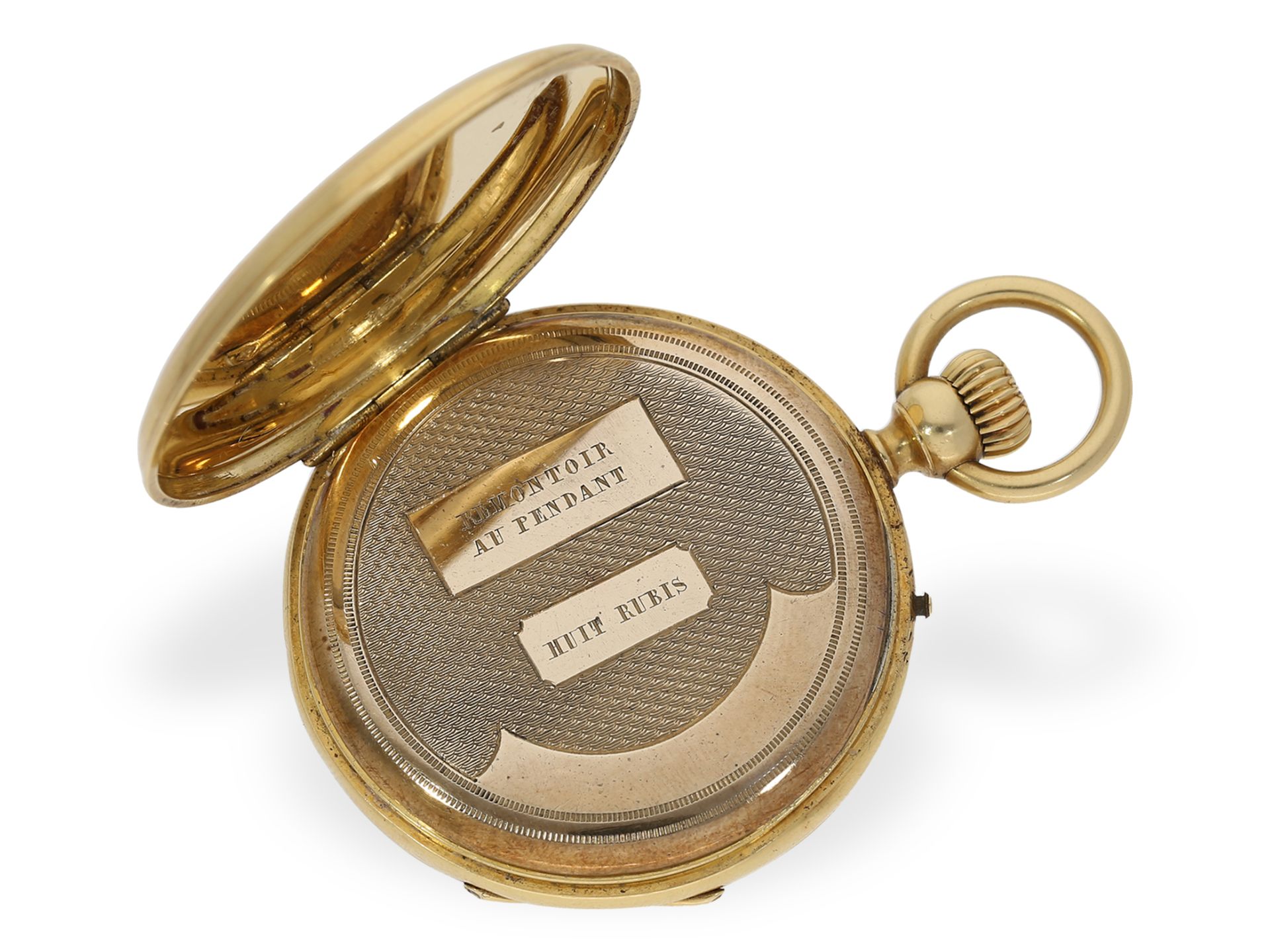 Technically interesting pocket watch with very early crown winding patent, ca. 1850 - Image 3 of 7