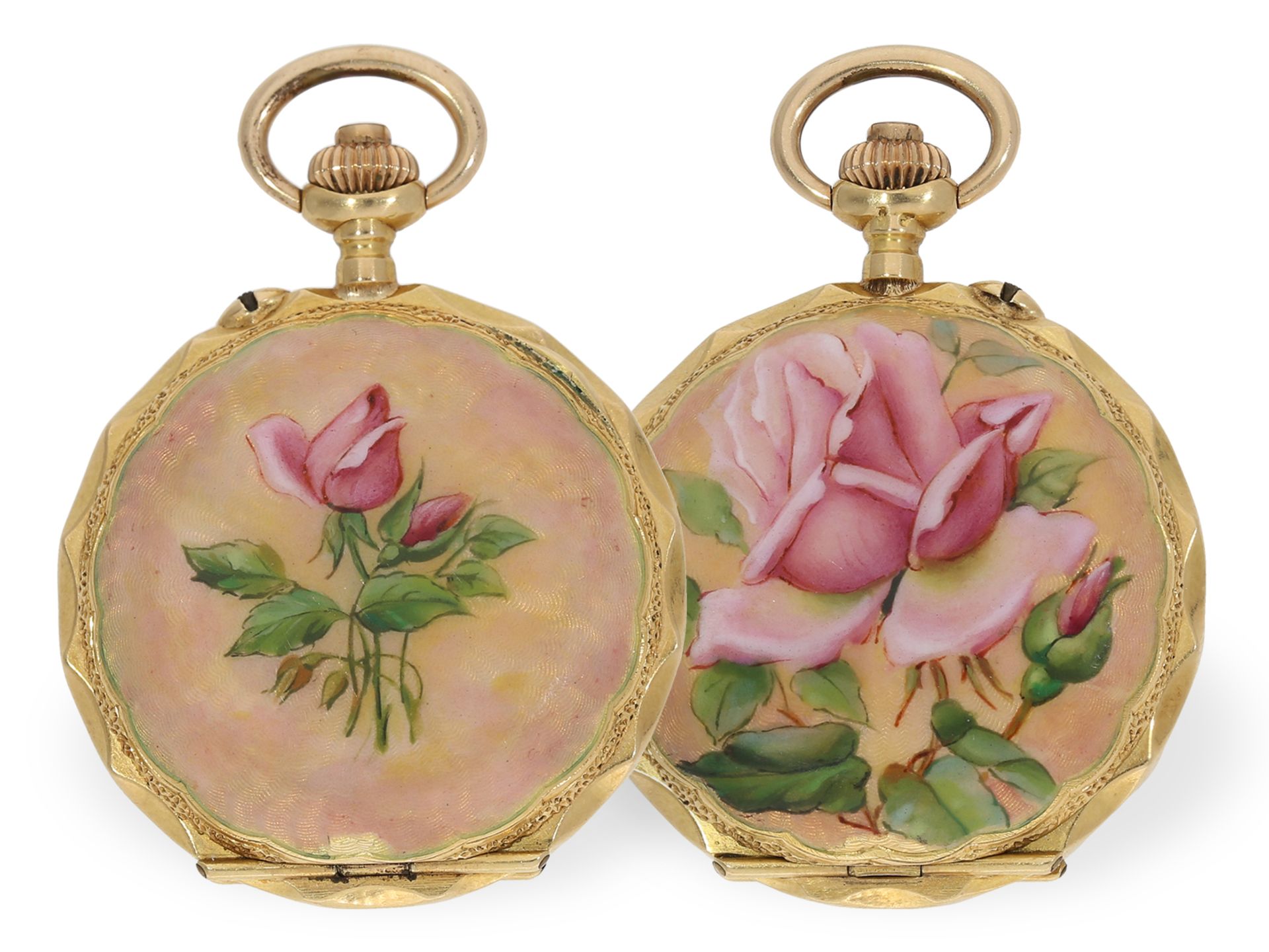 Pocket watch: extremely fine gold/enamel ladies' watch for the Chinese market, ca. 1900