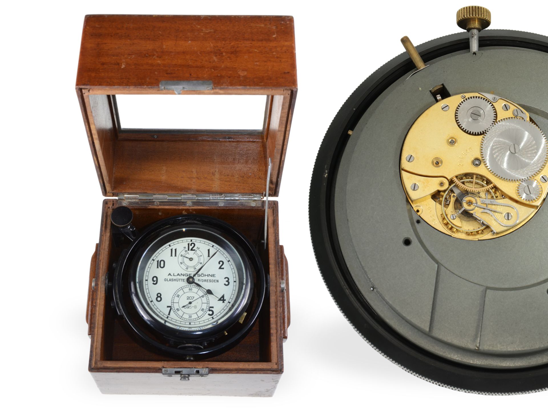 Marine chronometer: rare A. Lange & Söhne marine chronometer in wartime version "B", 1945