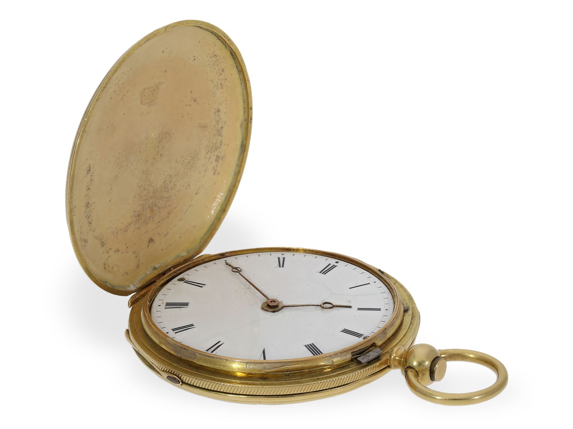 Pocket watch: top-quality gold/enamel hunting case watch, Henry Capt Geneve, ca. 1830 - Image 6 of 10
