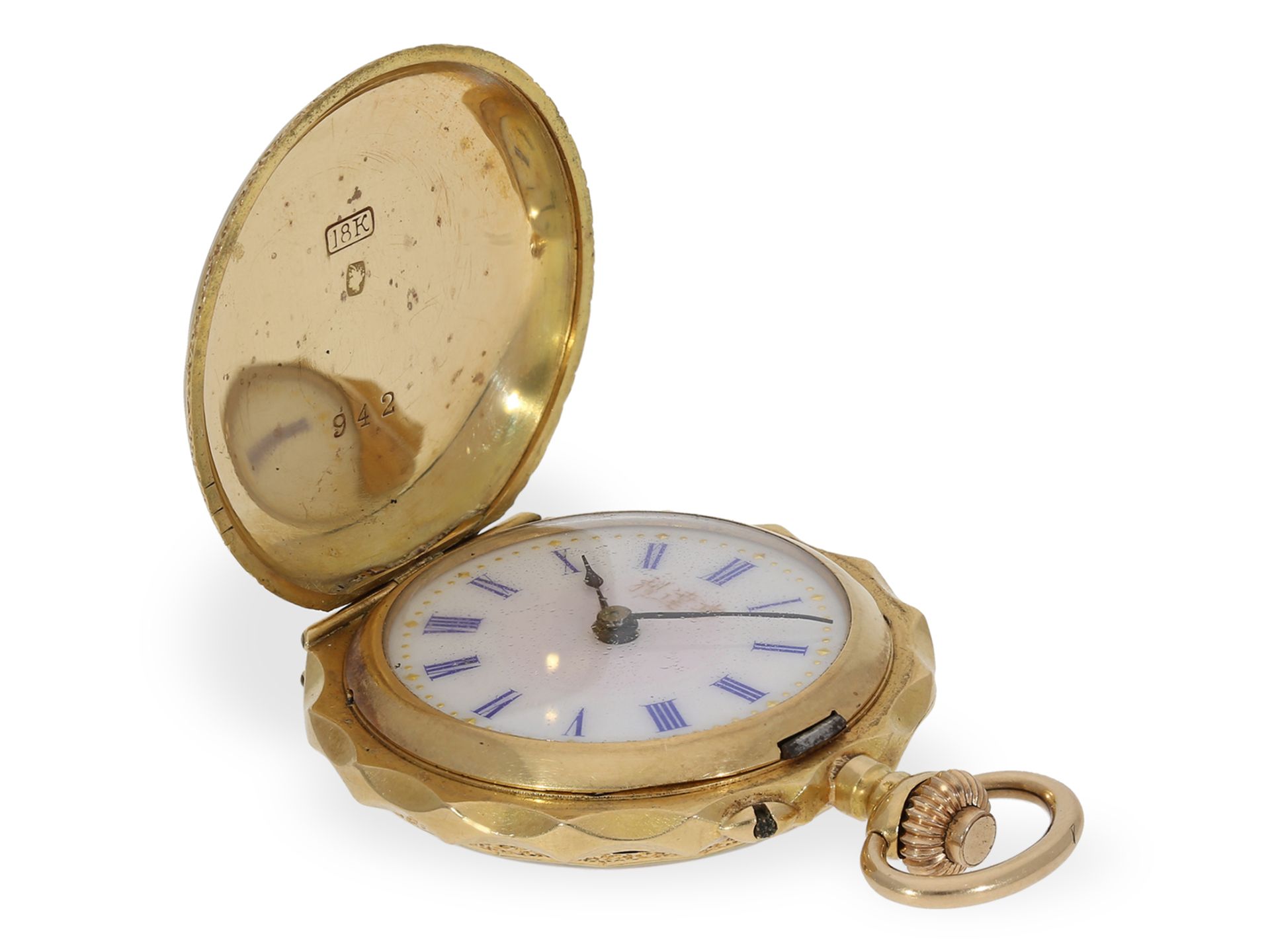 Pocket watch: extremely fine gold/enamel ladies' watch for the Chinese market, ca. 1900 - Image 6 of 6