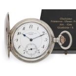 Taschenuhr: feine, große Glashütter Präzisionstaschenuhr, Aktiengesellschaft Glashütte, mit Original