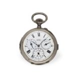 Taschenuhr: technisch interessanter Schleppzeiger-Chronograph, Bovet "Montre Universelle", um 1890