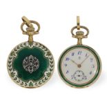 Taschenuhr/Anhängeuhr: sehr seltene "BELLE EPOQUE’’ Damenuhr mit Diamantbesatz, Omega, um 1910