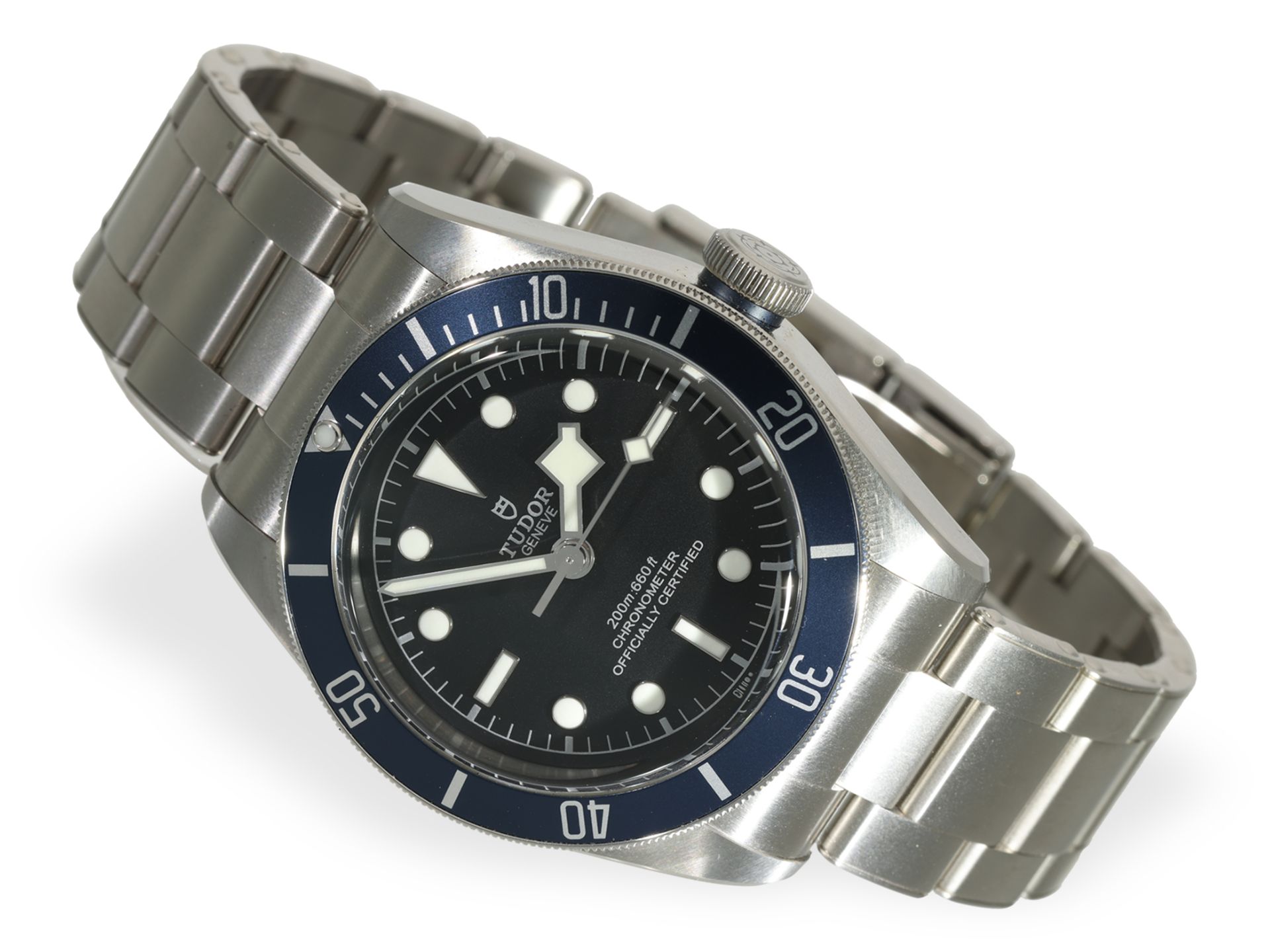 Wristwatch: Tudor heritage Black Bay 41mm "200m/660ft", steel, blue bezel, full set, unworn 2020