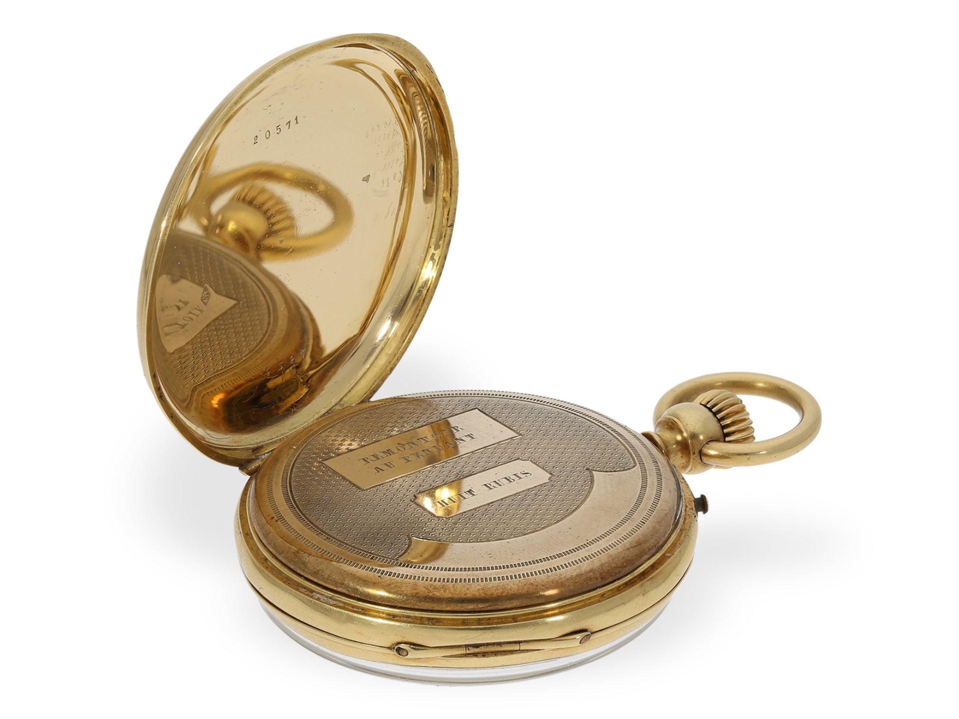 Technically interesting pocket watch with very early crown winding patent, ca. 1850 - Image 5 of 7