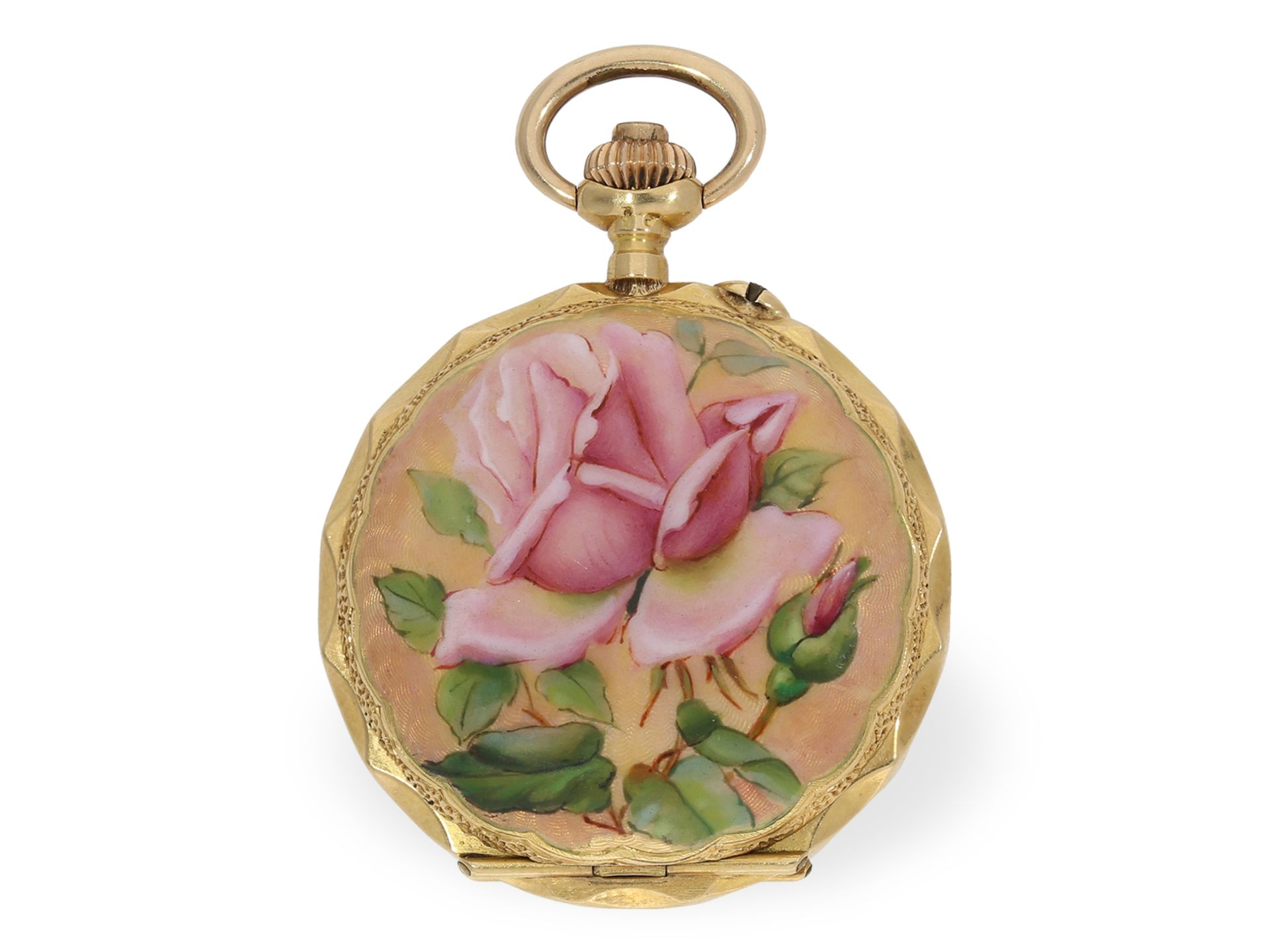 Pocket watch: extremely fine gold/enamel ladies' watch for the Chinese market, ca. 1900 - Image 2 of 6