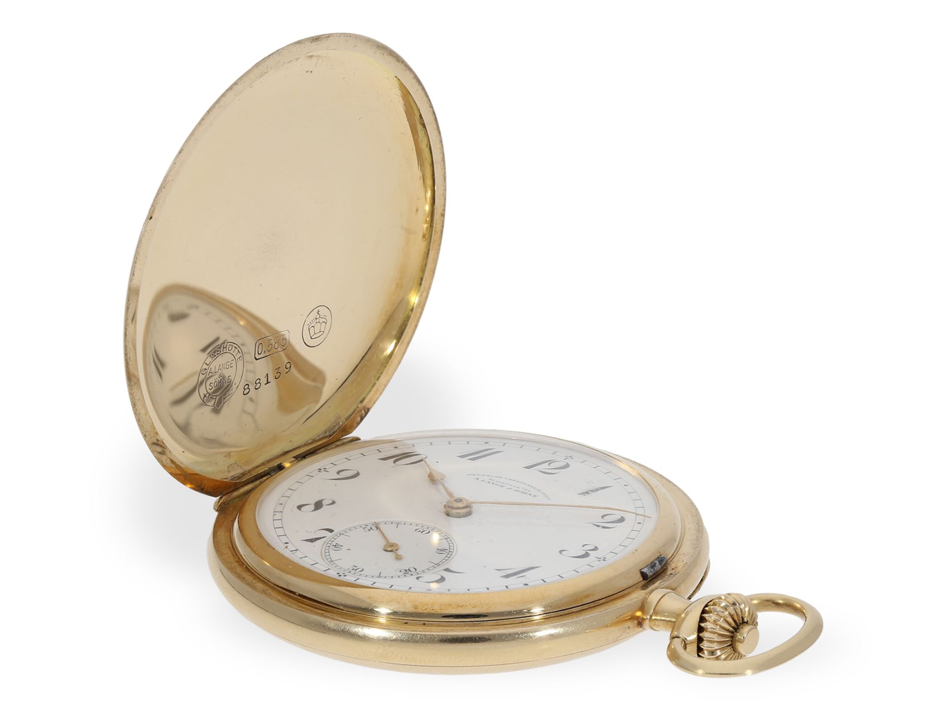 Pocket watch: very well preserved A. Lange & Söhne gold hunting case watch from 1926, collector's wa - Image 5 of 7