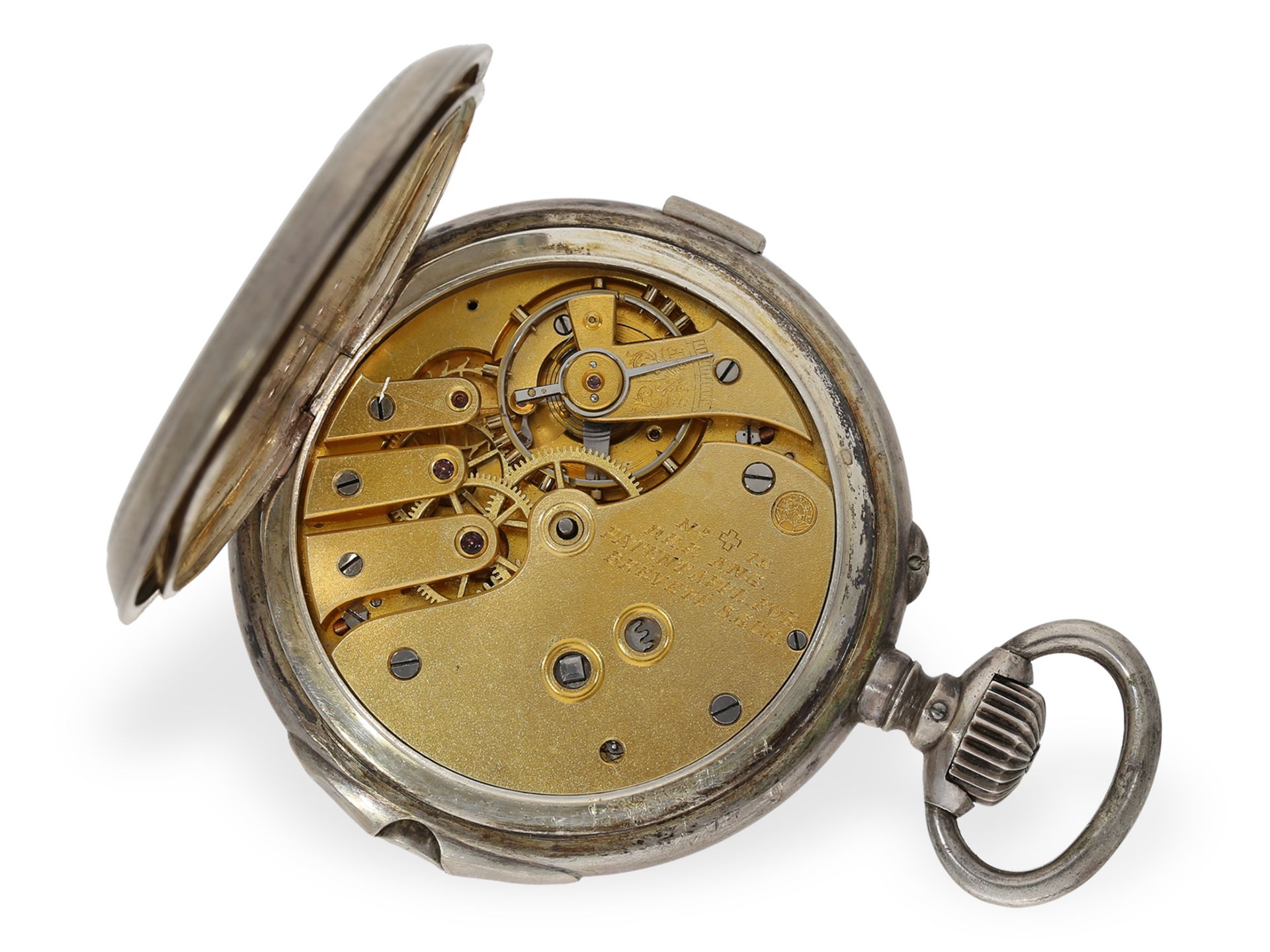 Pocket watch: technically interesting split-seconds chronograph, Bovet "Montre Universelle" ca. 1890 - Image 2 of 7