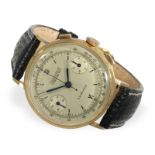 Armbanduhr: übergroßer vintage Chronograph Eberhardt Extra-Fort in 18K Gold, 1940er-Jahre