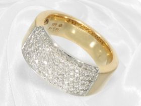 Ring: solider Goldschmiedering mit Brillantbesatz, ca. 1ct Brillanten