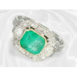 Beautiful old emerald/diamond goldsmith ring