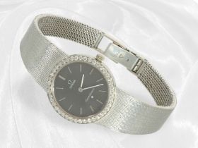 Armbanduhr: Luxuriöse, schön erhaltene vintage Omega Constellation Damenuhr mit Brillantbesatz, 18K