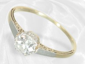 Ring: Feiner antiker Goldschmiedering mit einem Altschliff-Diamant, um 1890