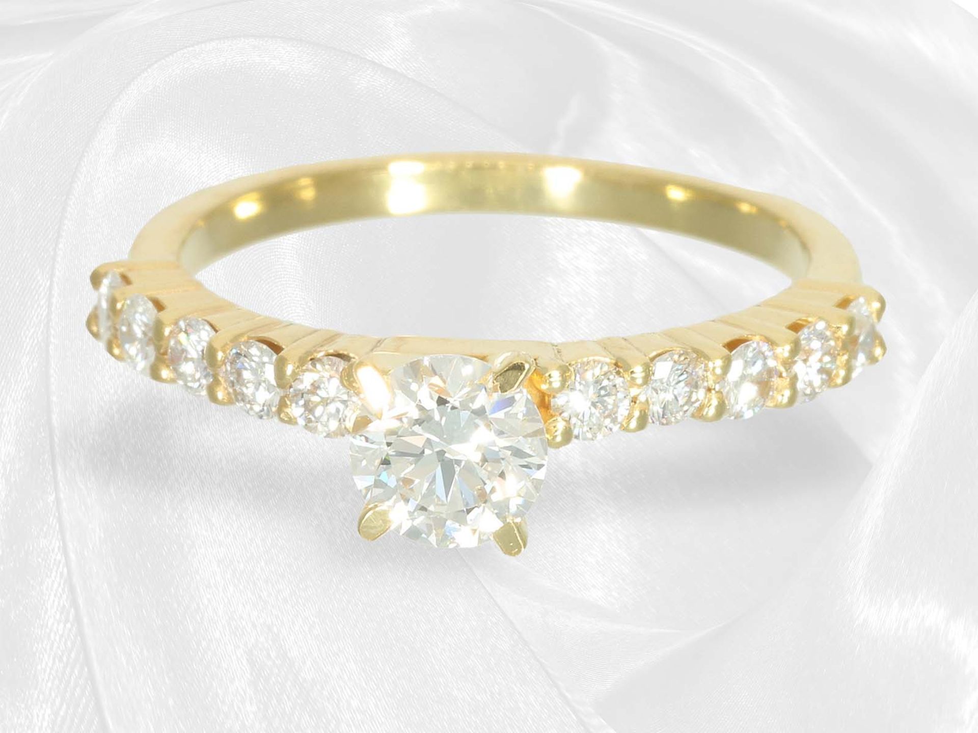 Modern brilliant-cut diamond gold ring, beautiful brilliant-cut diamond of 0.51ct, VVS1, GIA report - Image 3 of 4
