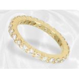 Fine vintage brilliant-cut diamond/memoire gold ring in 18K yellow gold, approx. 0.96ct