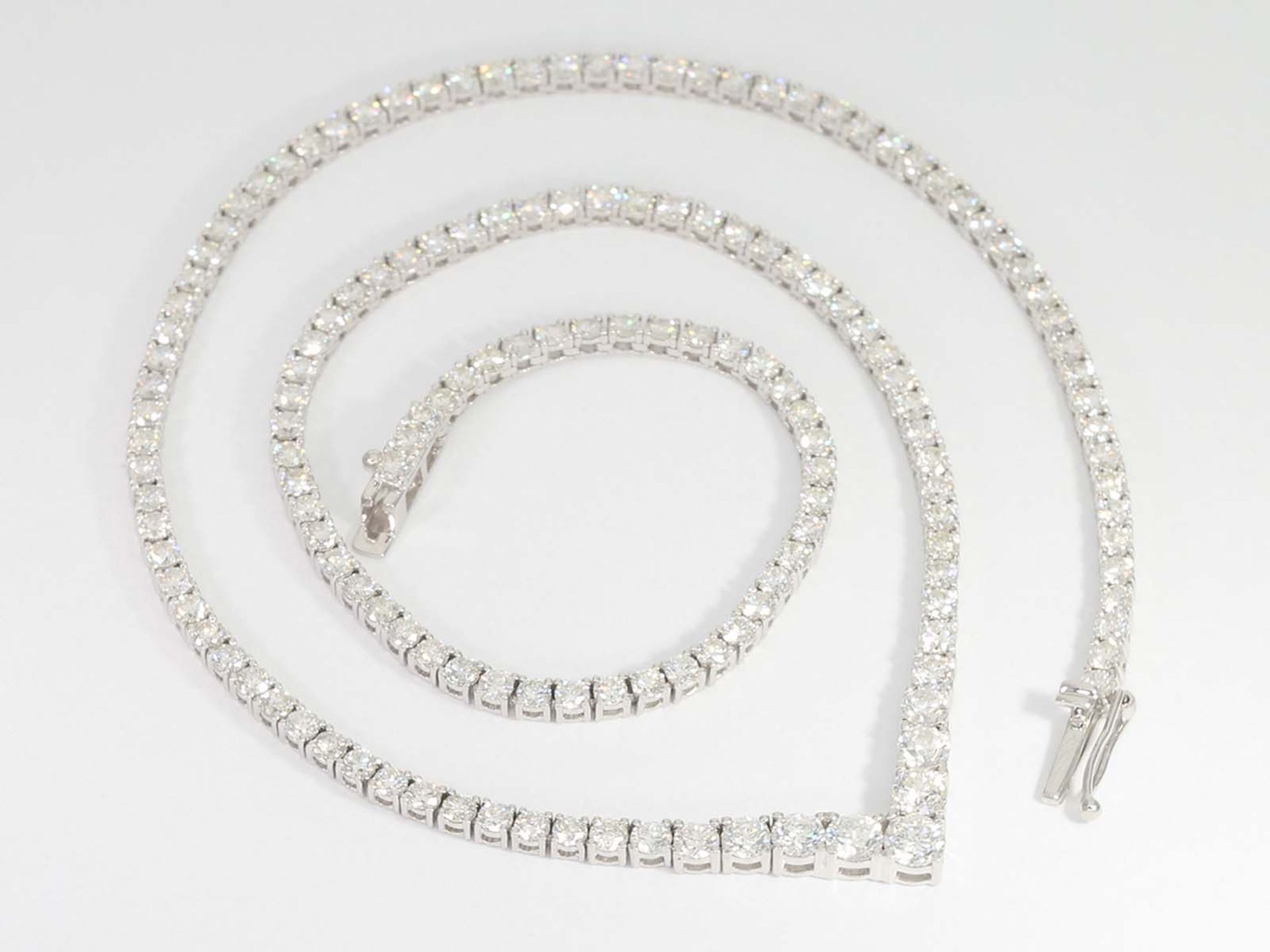 Chain: very fine brilliant-cut diamond necklace, approx. 9.3ct, like new - Image 5 of 5