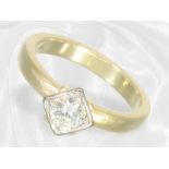 Gold solitaire/brilliant-cut diamond ring with a half carat stone