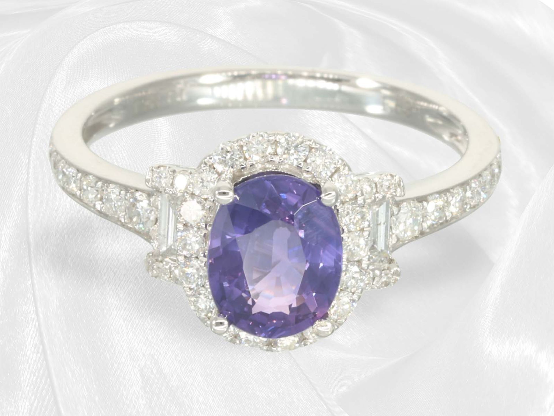 Ring: high-quality, like new sapphire/brilliant-cut diamond ring "Intense Purple 1.53ct" - Image 3 of 5