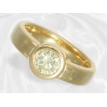 Solid solitaire goldsmith ring with a brilliant-cut diamond of approx. 0.65ct