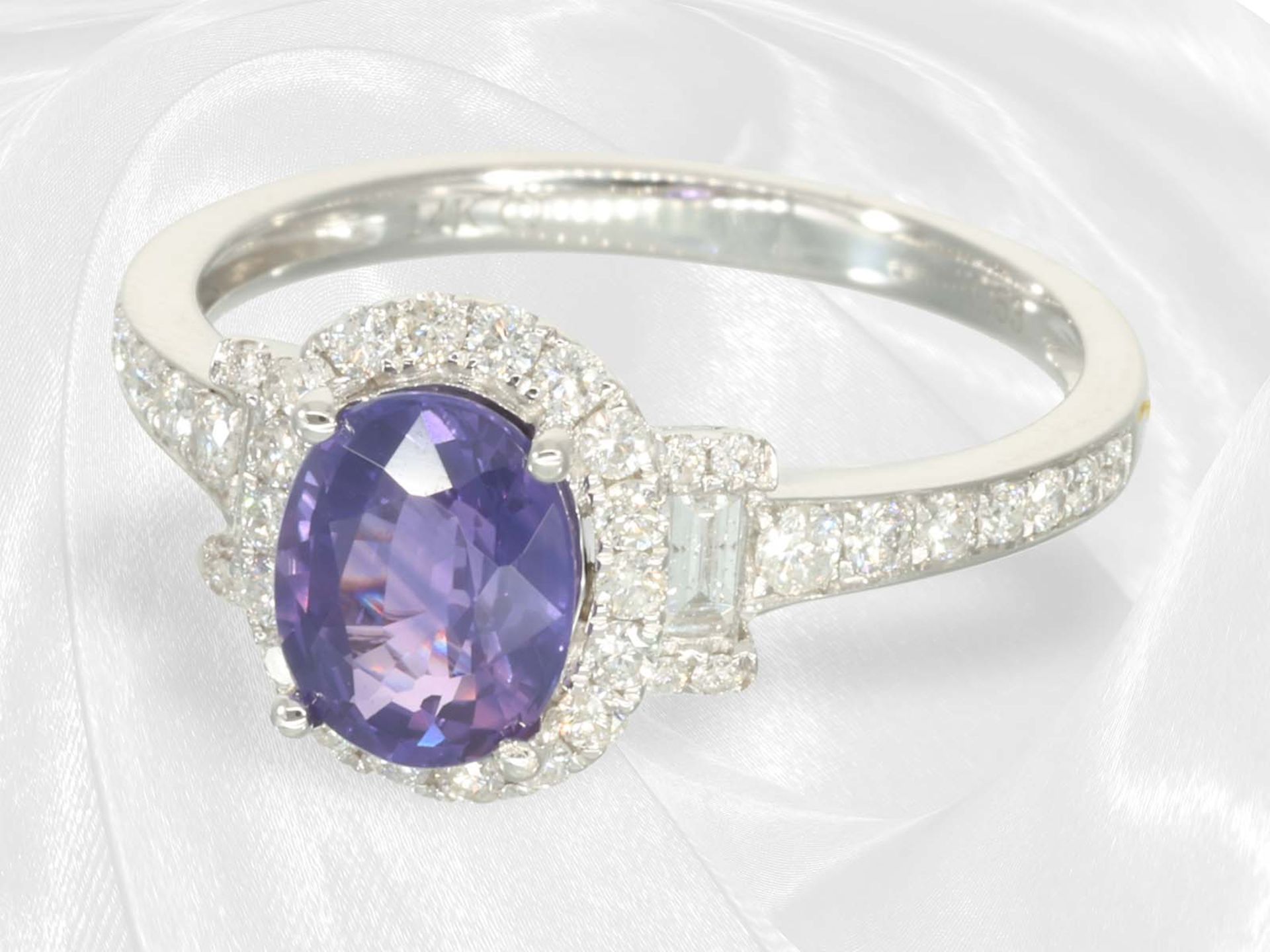 Ring: high-quality, like new sapphire/brilliant-cut diamond ring "Intense Purple 1.53ct" - Image 2 of 5