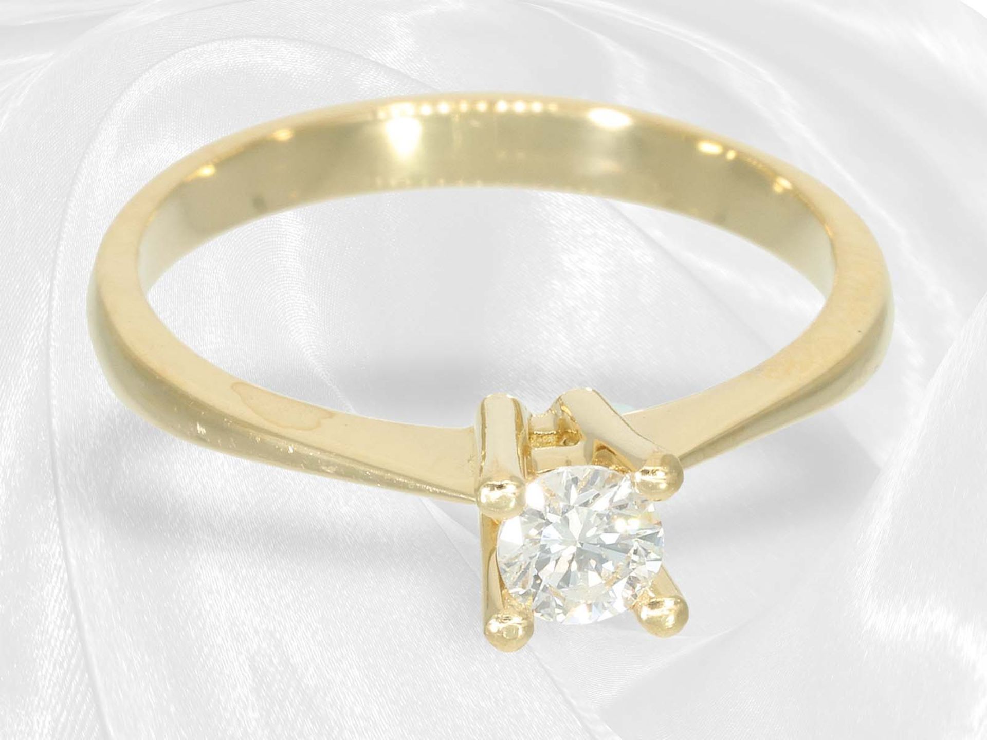 Ring: 18K gold solitaire/brilliant-cut diamond, approx. 0.3ct - Image 3 of 4