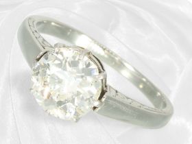 Ring: Antiker Diamant-Goldschmiedering, Altschliff-Diamant von ca. 1,6ct